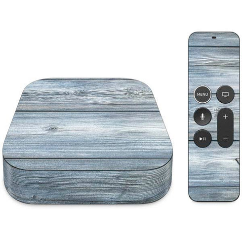 Weathered Blue Wood Apple TV Skin